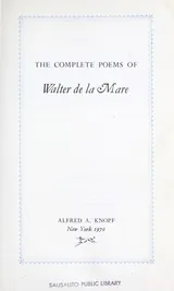 Cover of The Complete Poems of Walter de la Mare