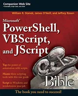 Cover of Microsoft PowerShell, VBScript and JScript Bible