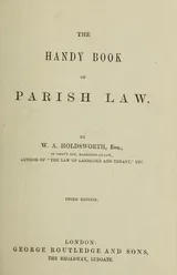 Cover of The Handy Book of Parish Law