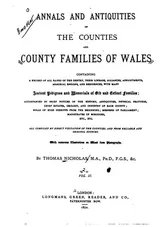 Cover of Annals and Antiquities of the Counties and County Families of Wales ...
