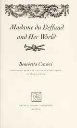Cover of Madame du Deffand and Her World