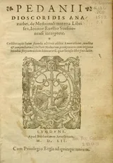 Cover of Pedanii Dioscoridis Anazarbei, De medicinali materia libri sex