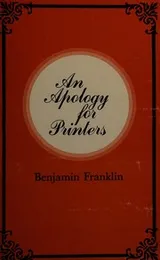 Cover of An apology for printers