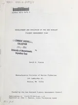 Cover of Development and evolution of the sea scallop fishery management plan