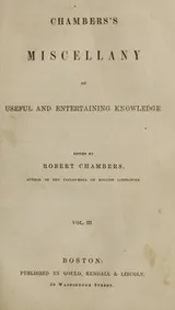 Cover of Chambers's miscellany of useful and entertaining knowledge