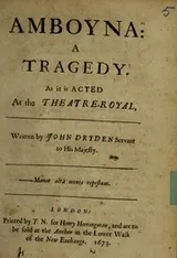 Cover of Amboyna, a tragedy