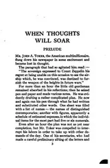 Cover of When Thoughts Will Soar: A Romance of the Immediate Future