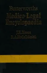 Cover of Butterworths medico-legal encyclopaedia