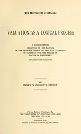 Cover of Valuation as a logical process