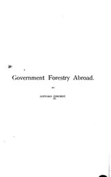 Cover of I. Government forestry abroad