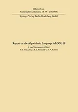 Cover of Report of Algorithmic Language ALGOL 68