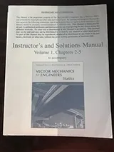 Cover of Instructor's and Solutions Manual for Volume 1, Chapters 2-5, of Vector Mechanics for Engineers