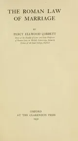 Cover of The Roman law of marriage