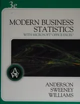 Cover of Modern business statistics with Microsoft Office Excel
