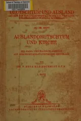 Cover of Auslanddeutschtum und kirche
