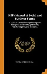 Cover of Hill's Manual of Social and Business Forms