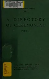 Cover of A directory of ceremonial