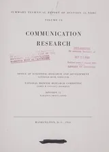 Cover of Communication research