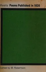Cover of Keats poems published in 1820