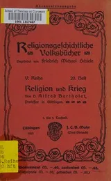 Cover of Religion und krieg