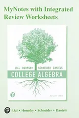 Cover of MyNotes with Integrated Review Worksheets for College Algebra
