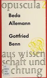 Cover of Gottfried Benn