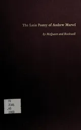 Cover of The latin poetry of Andrew Marvell