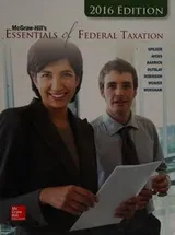 Cover of McGraw-Hill's Essentials of Federal Taxation, 2016 Edition