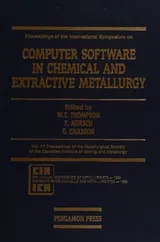 Cover of Proceedings of the International Symposium on Computer Software in Chemical and Extractive Metallurgy, Montréal, Canada, August 28-31, 1988