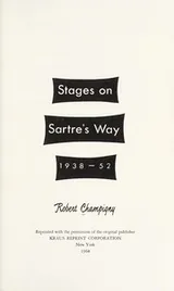 Cover of Stages on Sartre's way, 1938-52