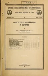 Cover of Agricultural cooperation in Denmark
