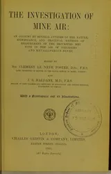 Cover of The investigation of mine air