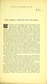 Cover of The summer homes of the sea-birds