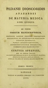 Cover of Pedanii Dioscoridis anazerbei De materia medica libri quinque