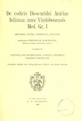 Cover of De codicis Dioscuridei Aniciae Julianae, nunc Vindobonensis Med. Gr. I