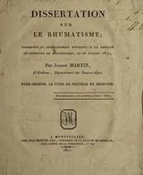 Cover of Dissertation sur le rhumatisme