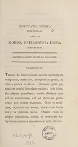 Cover of Dissertatio medica inauguralis, quaedam de morbo, oneirodynia dicto, complectens