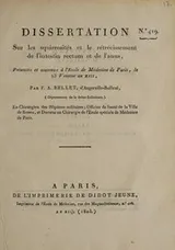 Cover of Dissertation sur les squirrosités, et le rétrécissement de l’intestin rectum et de l’anus, ...