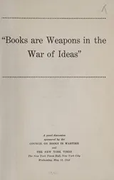 Cover of "Books are weapons in the war of ideas."