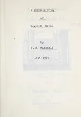 Cover of Brief history of Newport, Maine, 1814-1914