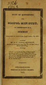 Cover of Duty of supporting the gospel ministry
