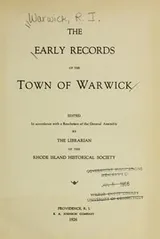 Cover of The early records of the town of Warwick