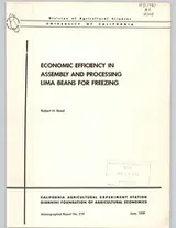 Cover of Economic efficiency in assembly and processing lima beans for freezing