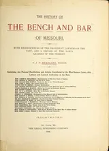 Cover of The history of the bench and bar of Missouri