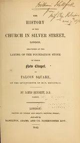 Cover of The history of the church in Silver Street, London,...