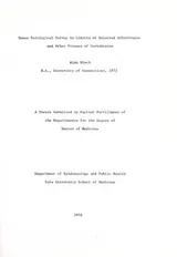 Cover of Human serological survey in Liberia of selected arboviruses and other viruses of vertebrates
