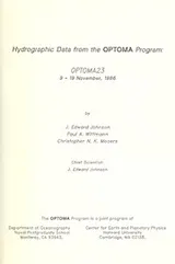 Cover of Hydrographic data from the OPTOMA program
