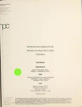 Cover of Integrating results of physician practice cost surveys