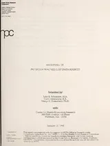 Cover of Inventory of physician practice cost data sources