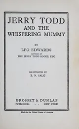 Cover of Jerry Todd and the whispering mummy